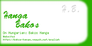 hanga bakos business card